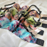 سوتین نیم کاپ دکلته لیزری جک دار طرح آبرنگی حجم دهنده