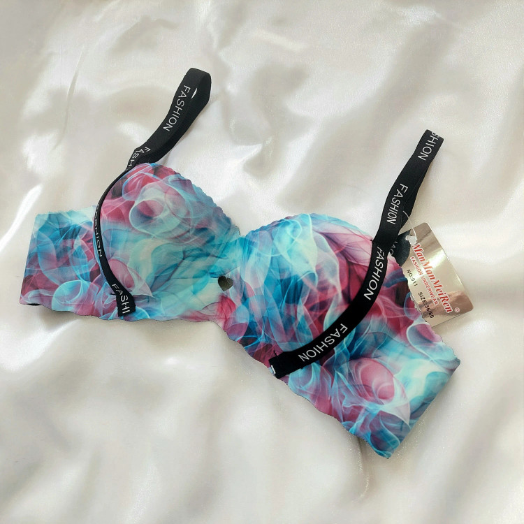 سوتین نیم کاپ دکلته لیزری جک دار طرح آبرنگی حجم دهنده