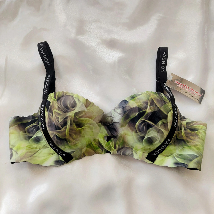 سوتین نیم کاپ دکلته لیزری جک دار طرح آبرنگی حجم دهنده