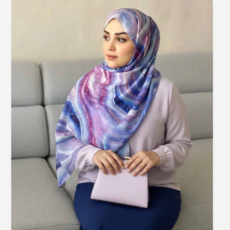 شال زنانه طرح کهکشان، شال نخی کاستوم 70x200، شال مجلسی خاص