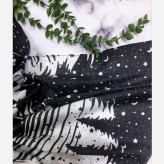 شال و روسری زنانه طرح خاص مشکی با طرح درخت و ستاره | جنس کستوم | قواره بزرگ