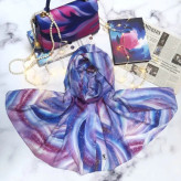 شال زنانه طرح کهکشان، شال نخی کاستوم 70x200، شال مجلسی خاص