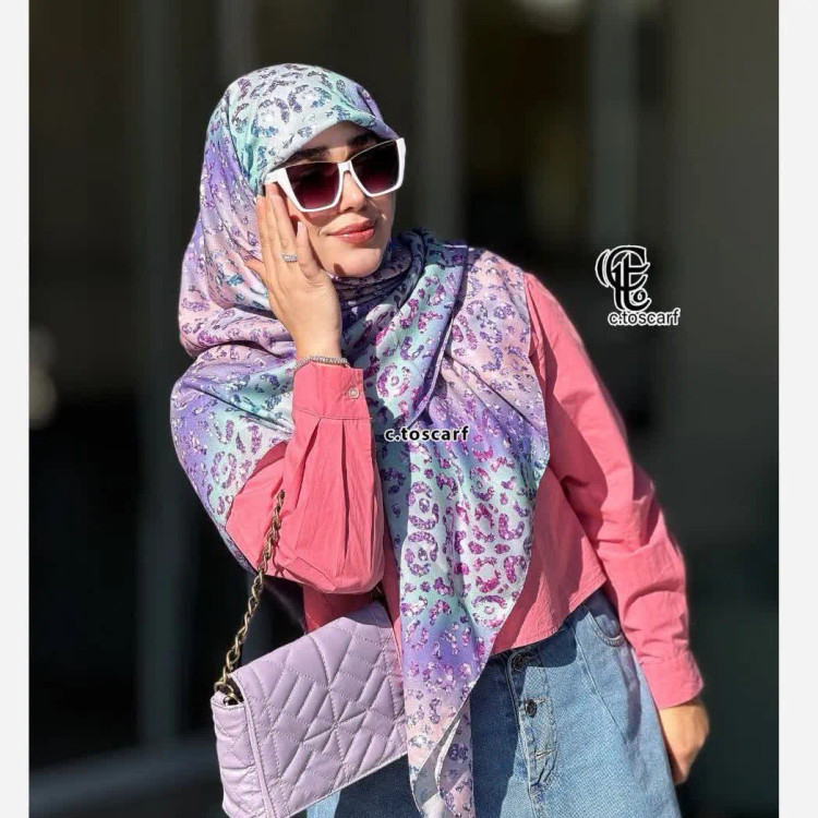 روسری طرح آنجل دخترانه قواره بزرگ شاد و فانتزی