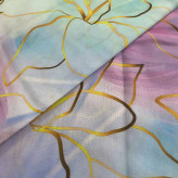 روسری نخی طرح نیلا پاستلی سایز 140 و 115 مناسب ست مادر دختری