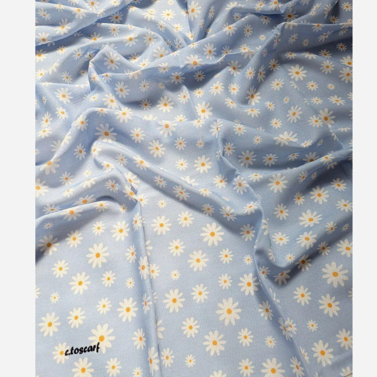 شال نخی گل بابونه طرح دار زنانه قواره بزرگ 200*70