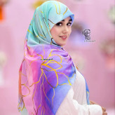 روسری نخی طرح نیلا پاستلی سایز 140 و 115 مناسب ست مادر دختری