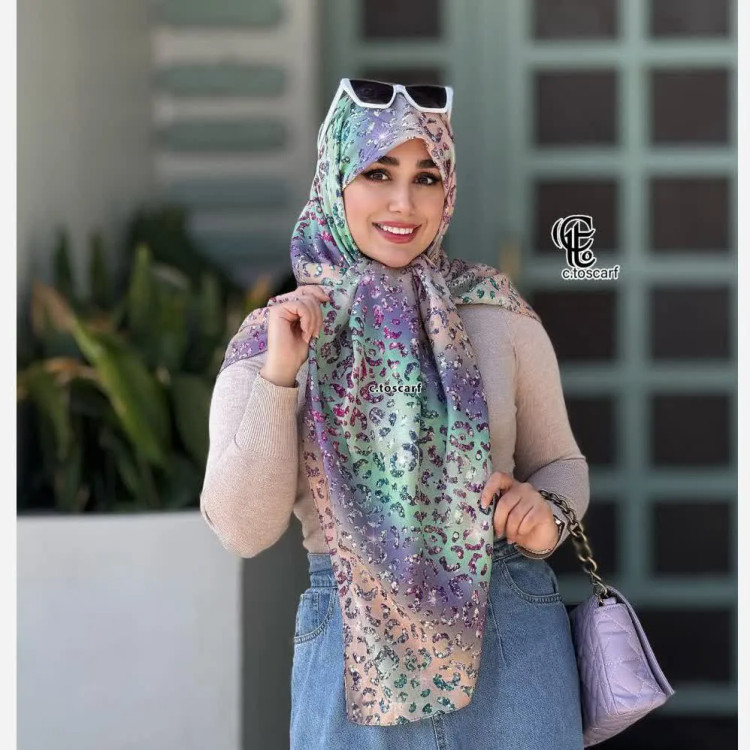 روسری طرح آنجل دخترانه قواره بزرگ شاد و فانتزی