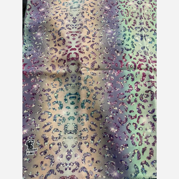 شال طرح پلنگی زنانه سایز بزرگ نخ کاستوم گلبهی 200*70