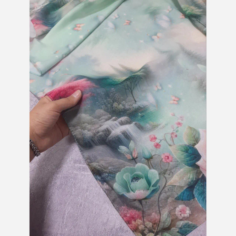 روسری نخی طرح برکه سایز 140 زنانه شال طرح دار زیبا