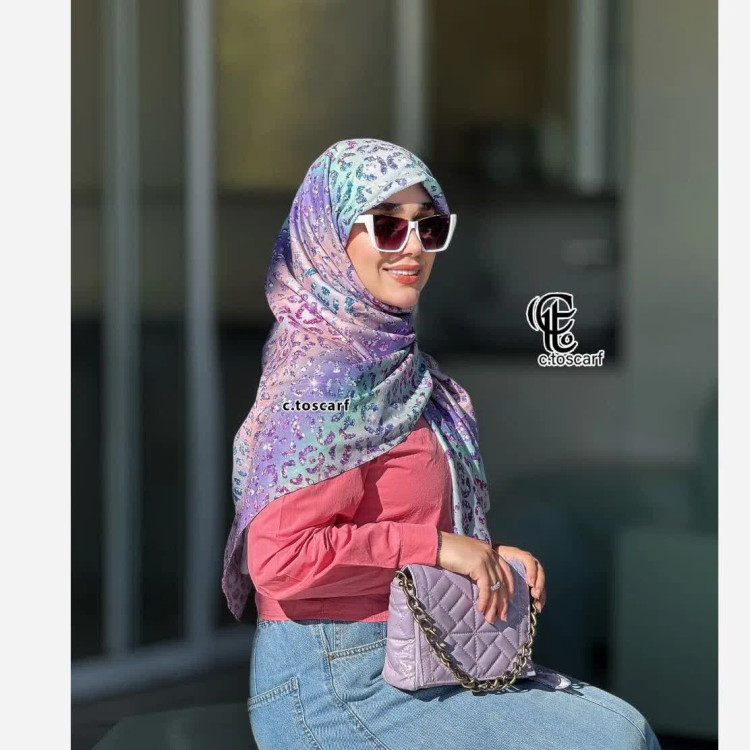 روسری طرح آنجل دخترانه قواره بزرگ شاد و فانتزی