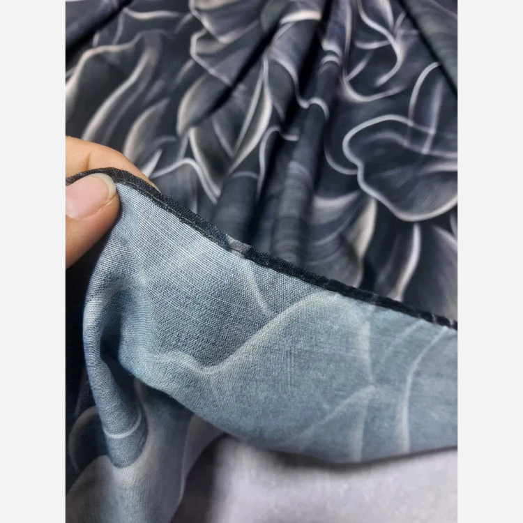 روسری طرح برگ سبز زنانه سایز 140 نخی کاستوم سی تو چرخ دوز