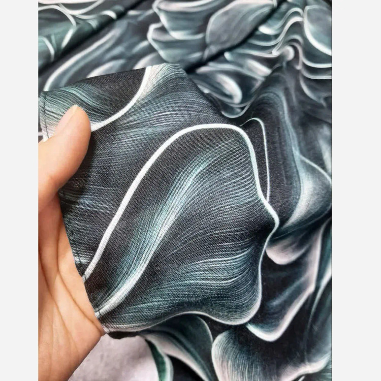 روسری طرح برگ سبز زنانه سایز 140 نخی کاستوم سی تو چرخ دوز