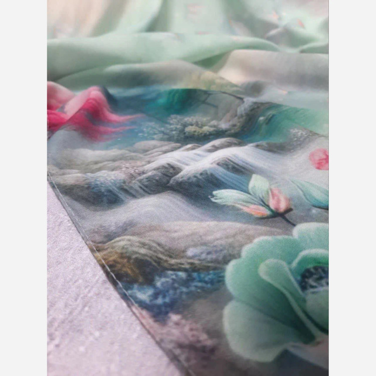 روسری نخی طرح برکه سایز 140 زنانه شال طرح دار زیبا