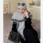 شال و روسری گیپور چاپی دورو طرح دار زنانه شیک مجلسی