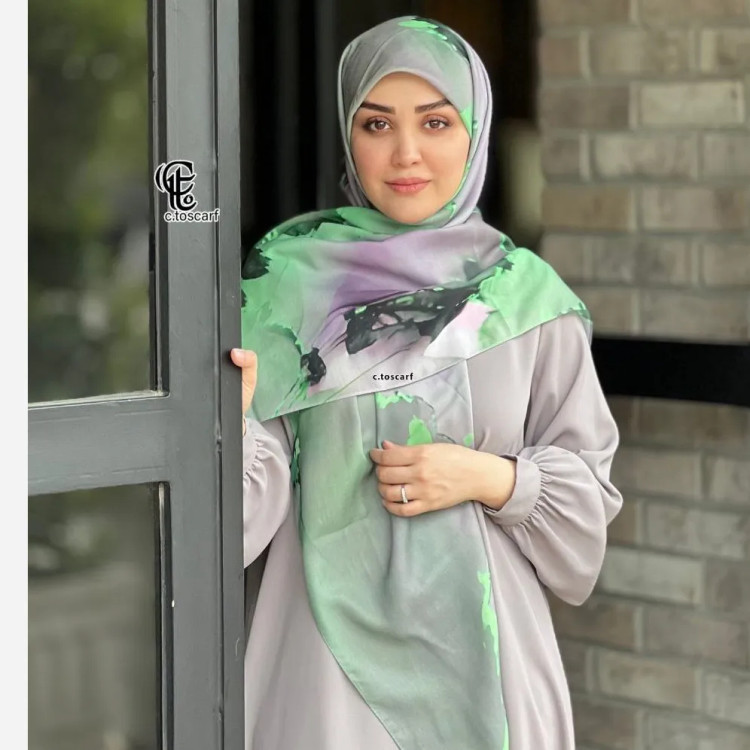 روسری نخی طرح هما سایز 140 چرخ دوز