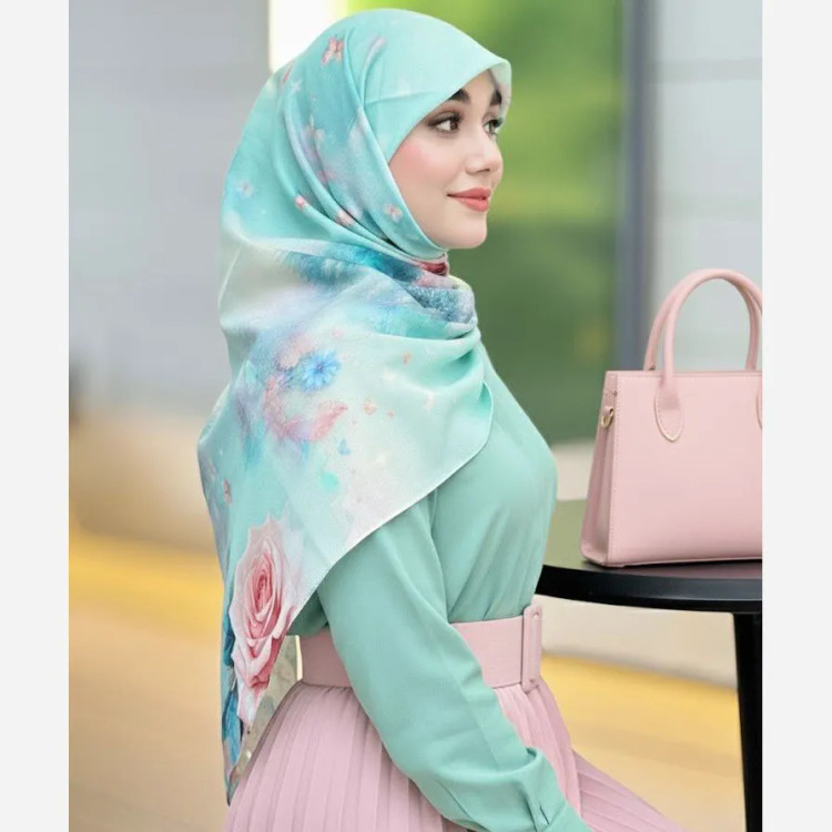 روسری نخی طرح برکه سایز 140 زنانه شال طرح دار زیبا