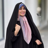 شال و روسری طرح رزین صورتی یاسی و طوسی زنانه نخ کاستوم سیتو چرخ دوز