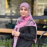 روسری نخی طرح هما سایز 140 چرخ دوز