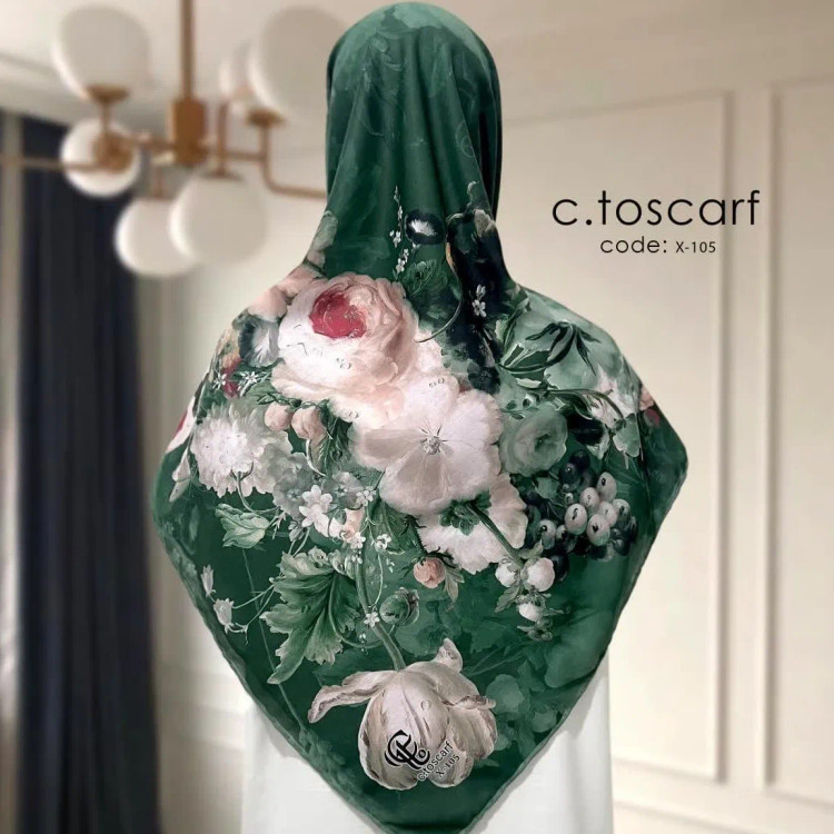 روسری نخی طرح گلدار سایز بزرگ 140x140 - طرح مریم سیتو