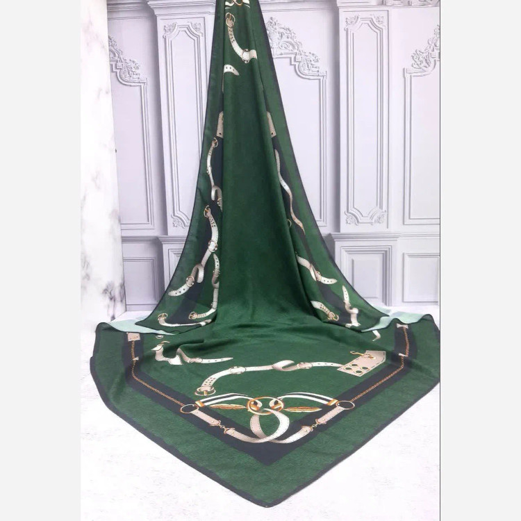 روسری طرح دیانا طوسی قواره بزرگ نخ کاستوم سیتو چرخ دوز زنانه شیک