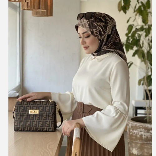 روسری طرح فندی نخ کاستوم سیتو قواره بزرگ 140 سانتیمتر اسپرت زنانه