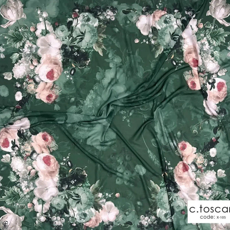 روسری نخی طرح گلدار سایز بزرگ 140x140 - طرح مریم سیتو