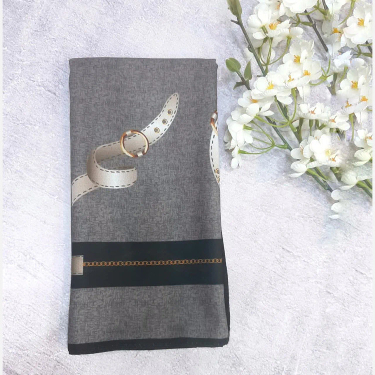 روسری طرح دیانا طوسی قواره بزرگ نخ کاستوم سیتو چرخ دوز زنانه شیک