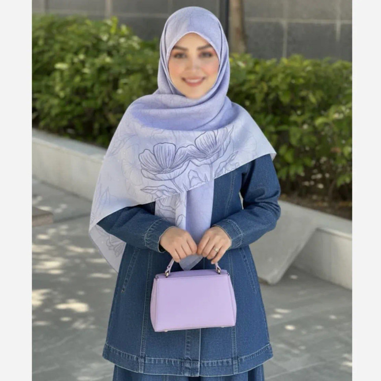 شال نخی طرح ندا قواره بزرگ 140 سانتیمتر زنانه شیک و لطیف