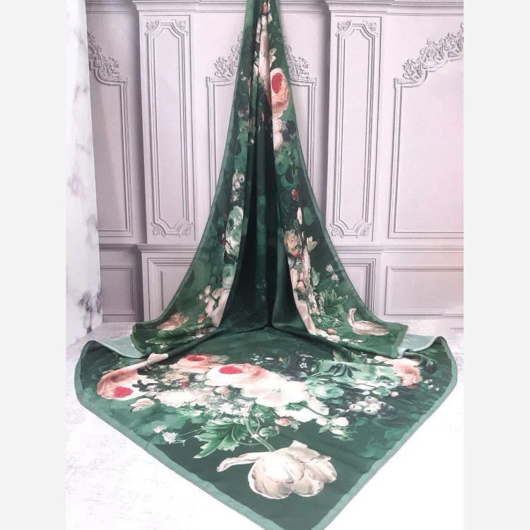 روسری نخی طرح گلدار سایز بزرگ 140x140 - طرح مریم سیتو