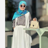 روسری طرح اقیانوس، قواره متوسط، دور دوخت، ساتن ابریشم، شال زنانه مجلسی