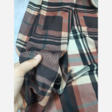 روسری طرح چهارخونه نخی مونالیزا قواره بزرگ 140 سانتیمتر شیک و مجلسی