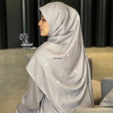 روسری طرح صدف سه بعدی قواره بزرگ 140 نخ کاستوم سیتو دور چرخ دوز