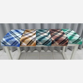 روسری طرح چهارخونه نخی مونالیزا قواره بزرگ 140 سانتیمتر شیک و مجلسی