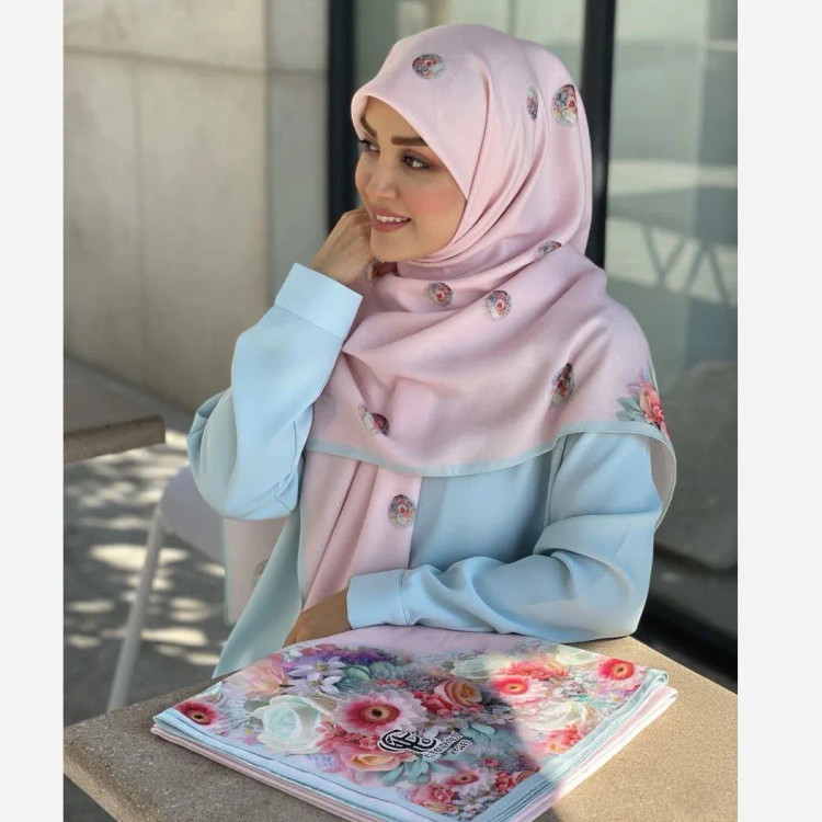 شال و روسری طرح تبسم نخ کاستوم سیتو قواره بزرگ 140 سانتیمتر گلدار شیک