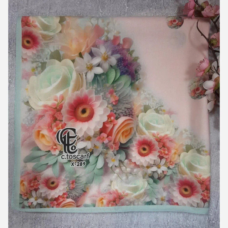 شال و روسری طرح تبسم نخ کاستوم سیتو قواره بزرگ 140 سانتیمتر گلدار شیک