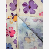 شال نخی طرح گل کاغذی کرم رنگ قواره بزرگ 140 سانتی متر