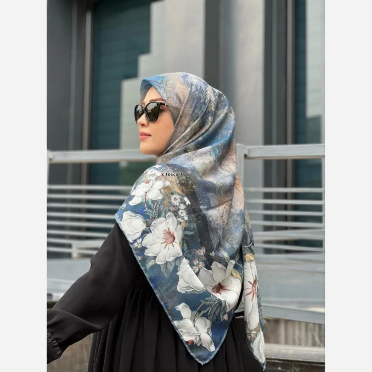 روسری زنانه طرح پتینه گل برجسته | شال و روسری زنانه مجلسی