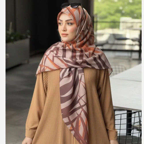 روسری زنانه طرح برگ پاییزی، شال پاییزه و زمستانه، مناسب استایل روز