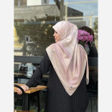 روسری طرح طیفی پله ای سایز 140 نخ کاستوم سی تو چرخ دوز