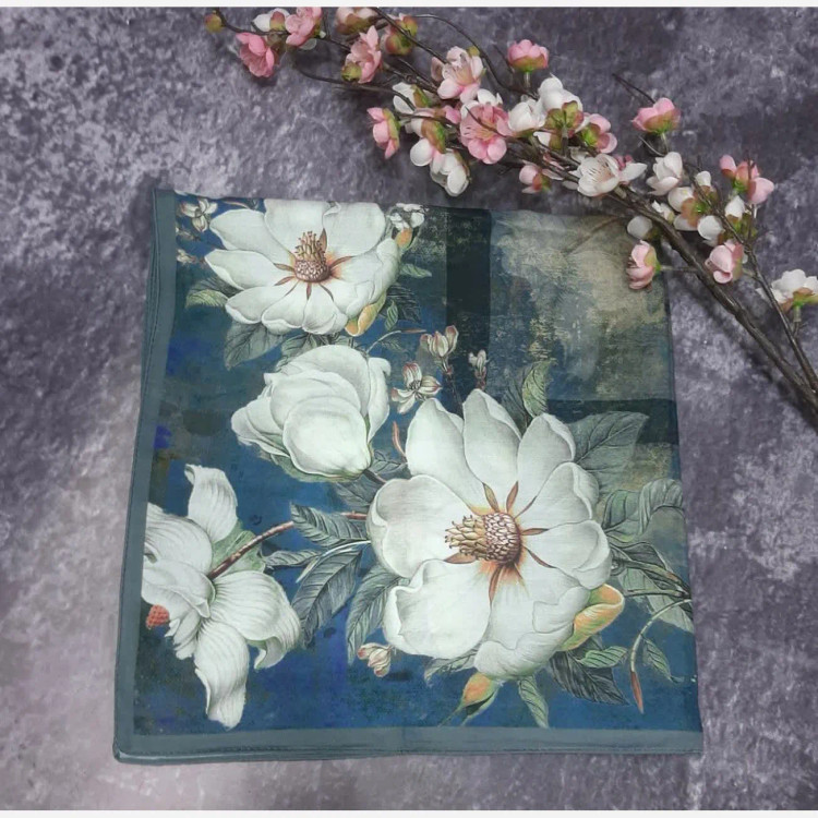 روسری زنانه طرح پتینه گل برجسته | شال و روسری زنانه مجلسی