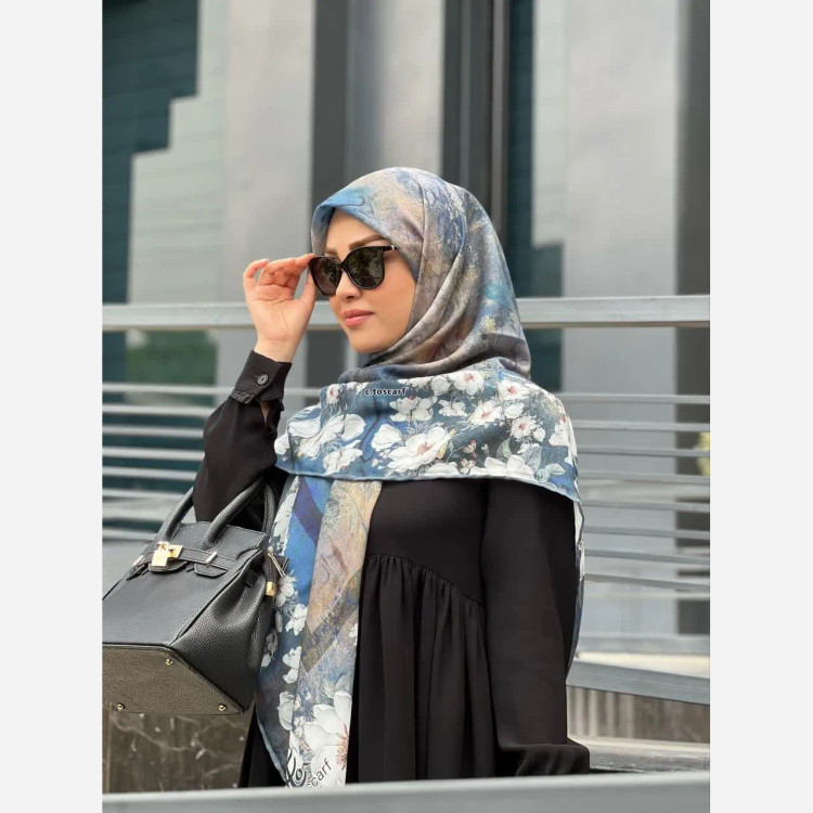 روسری زنانه طرح پتینه گل برجسته | شال و روسری زنانه مجلسی