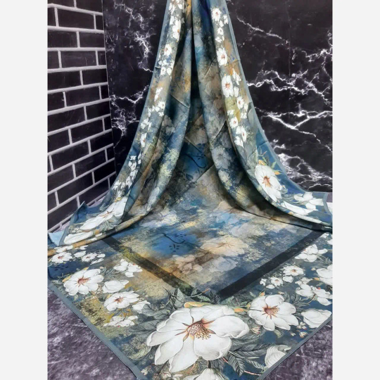 روسری زنانه طرح پتینه گل برجسته | شال و روسری زنانه مجلسی