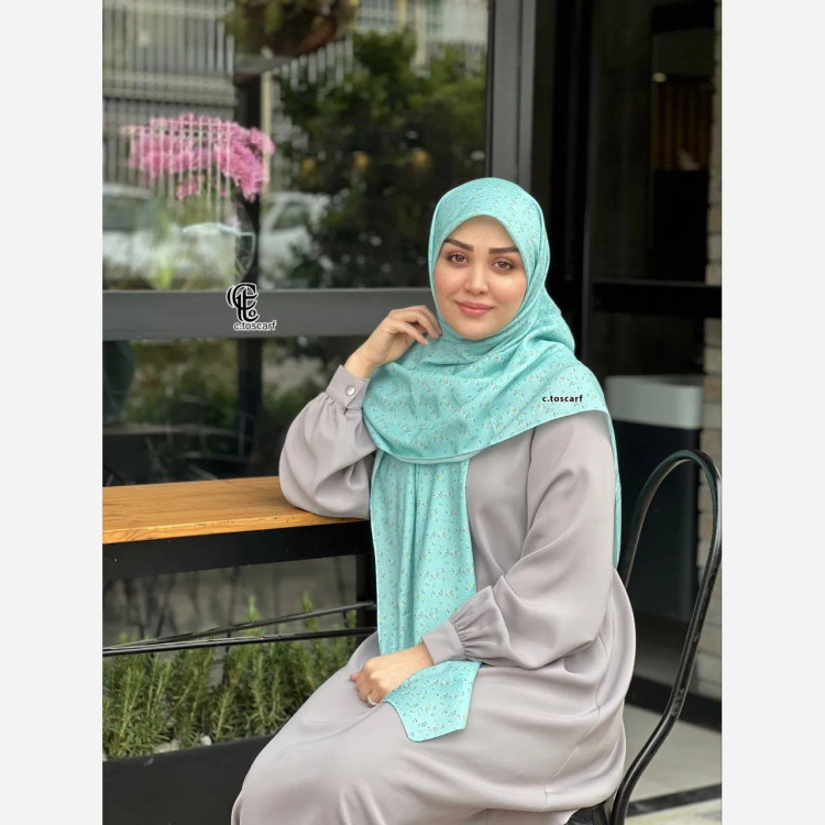 روسری نخی طرح رعنا سایز 140 چرخ دوز زنانه شیک