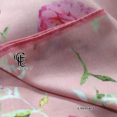 روسری نخی طرح دابل پینک قواره بزرگ 140 سانتیمتر سیتو