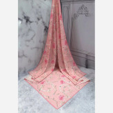 روسری نخی طرح دابل پینک قواره بزرگ 140 سانتیمتر سیتو