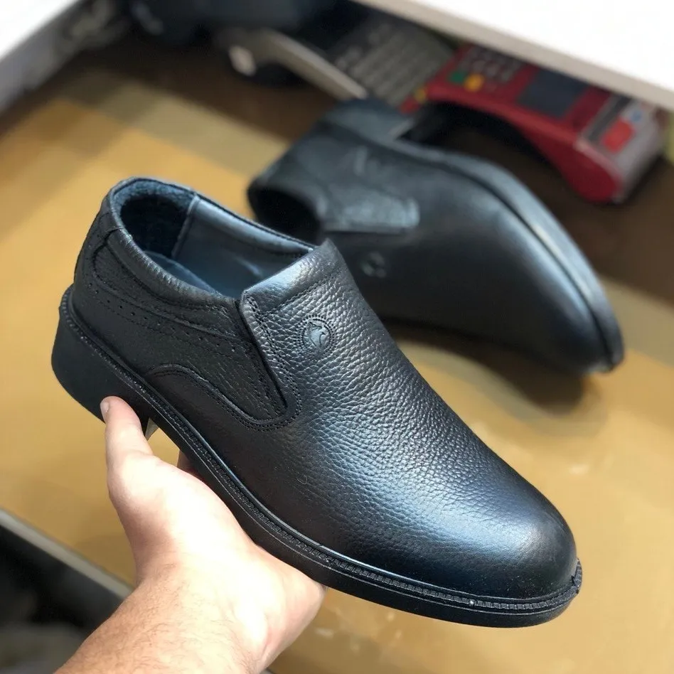 کفش چرم طبیعی مردانه مدل بی بند کلاسیک طبی و راحت کد 123
