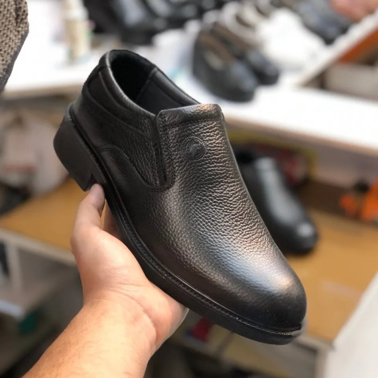 کفش چرم طبیعی مردانه مدل بی بند کلاسیک طبی و راحت کد 123