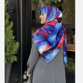 روسری طرح گل و پروانه با رنگ های خاص و جذاب | شال و روسری زنانه