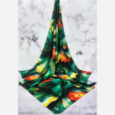 روسری طرح گل و پروانه با رنگ های خاص و جذاب | شال و روسری زنانه