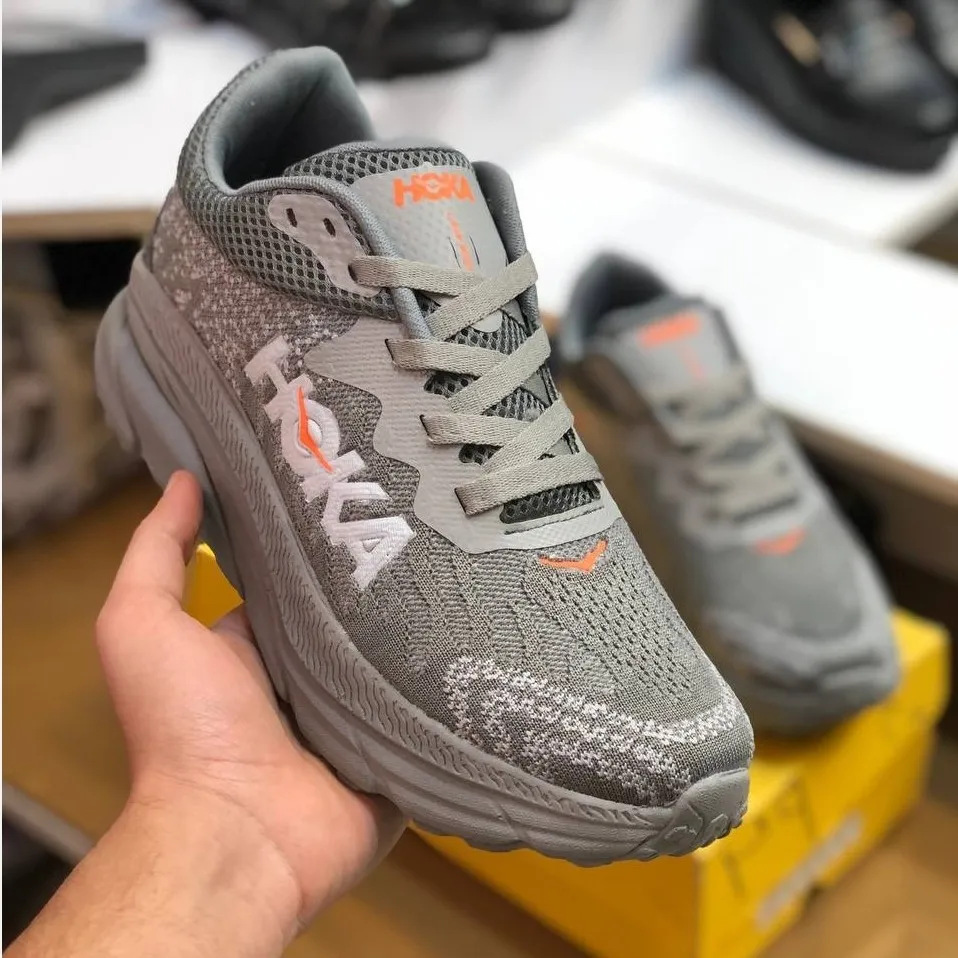 کفش هوکا مردانه زیره الترا رنگ طوسی